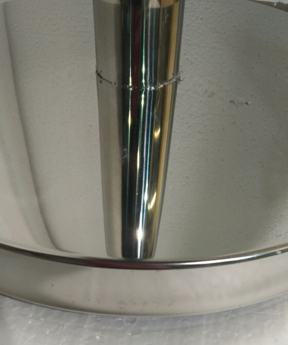 Столбик ограждения солеи металлический с шаром, 32х94 см, цвет "под серебро", У-1075 фото 9