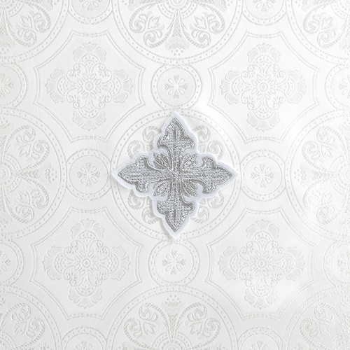 Пелена на престол с вышитыми херувимами белая, шелк фото 4