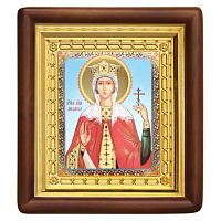 Икона мученицы, благоверной княгини Людмилы Чешской, 18х20 см, деревянный киот