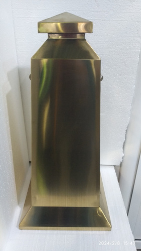 Столбик ограждения металлический, 32х67 см, цвет "под золото", У-1080 фото 3