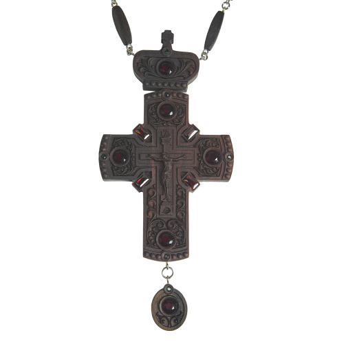 Крест наперсный "Наградной" деревянный резной, с цепью, 7,7х17,9 см фото 14