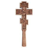 Крест требный деревянный прямоугольный резной, 10,5х27,5 см