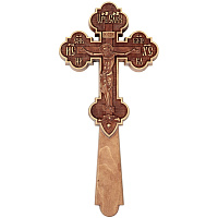 Крест требный деревянный темный резной, 12,5х27 см