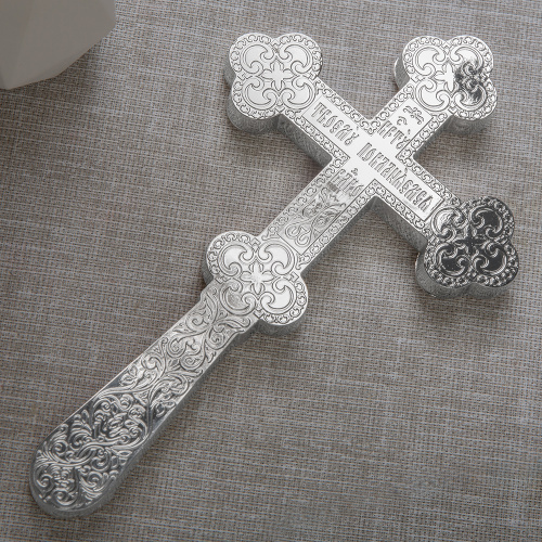 Крест требный, цинковый сплав, цвет "под серебро", 12x21 см фото 5