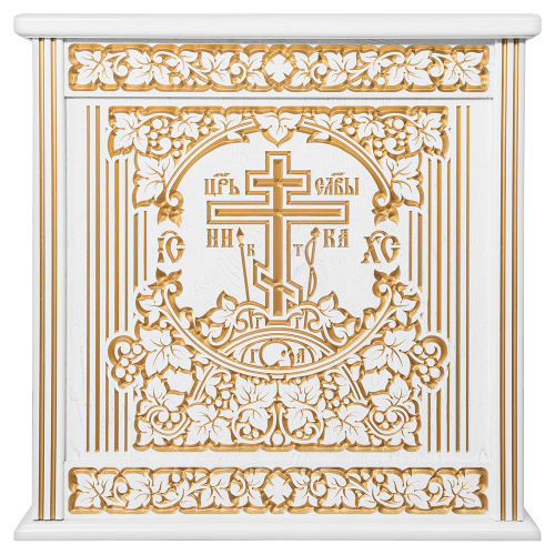 Облачение на престол "Суздальское" белое с золотом (патина), высота 105 см фото 4