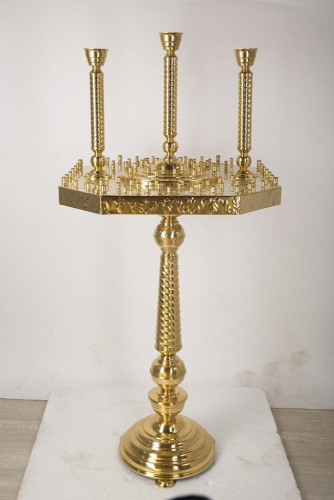 Подсвечник напольный на 100 свечей, под 3 лампады, высота 163 см, У-1209 фото 2