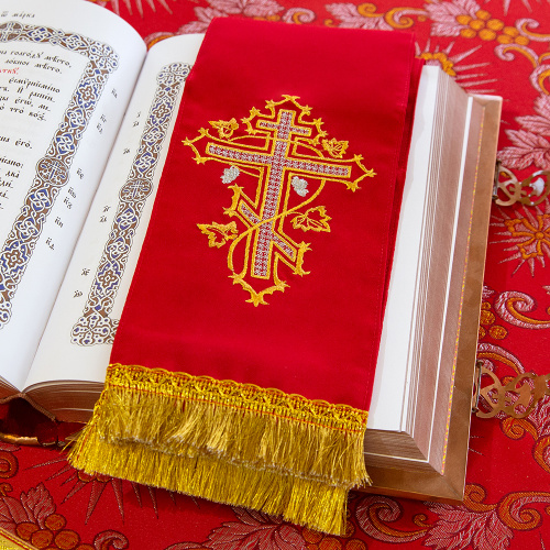 Закладка для Евангелия цветная, 150х13 см, костюмная ткань фото 3